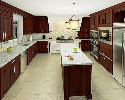 Contemporary kitchen remodeling simulation