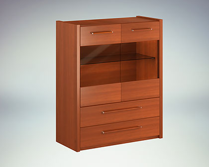cabinet with glass case, wooden finish