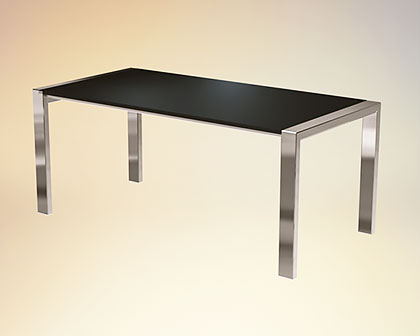 matte glass and chrome finish table
