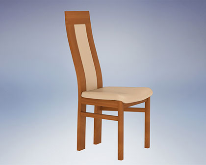 chair with wooden and leather finish